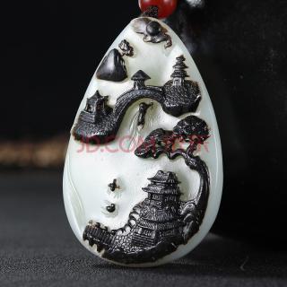 中国玉雕大师张保国 和田玉 黑皮归途 把件149.942g