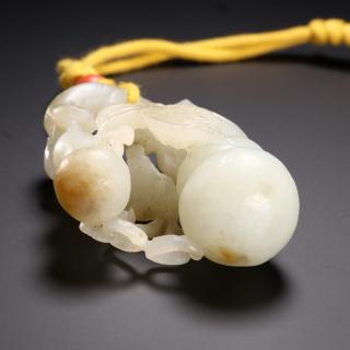 旧藏 和田玉福禄挂件 规格:长5.8cm宽4.4cm重52.2克